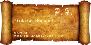 Pinkics Herbert névjegykártya