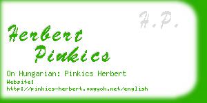 herbert pinkics business card